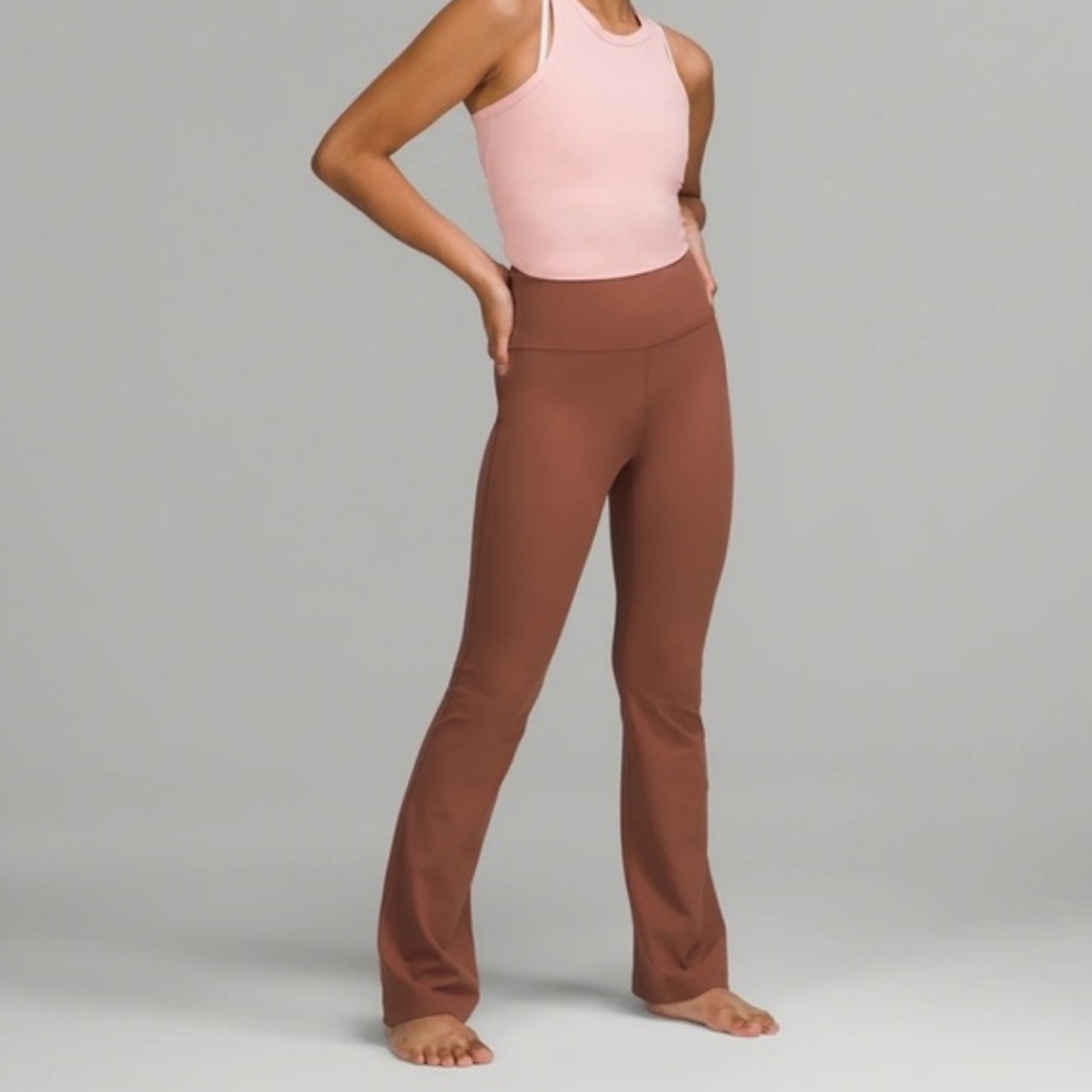 Lulu Lemon Groove Super High Rise Flared Pant Ancient Copper Color size 10